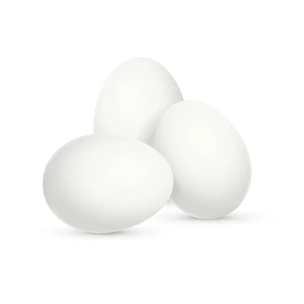 Realistyczne szczegółowe 3d Białe jaja zestaw. Wektor — Wektor stockowy