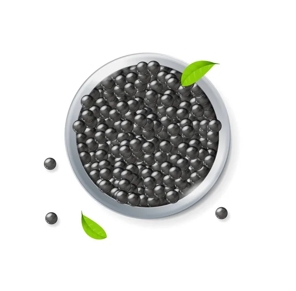 Realistic Detailed 3d Black Caviar Can. Vector — Stock Vector