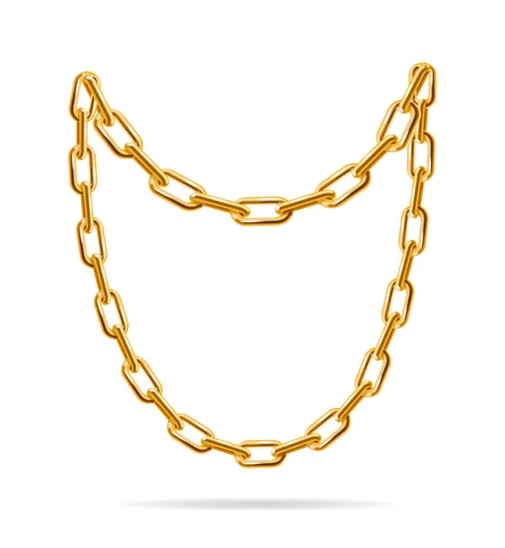 Realista detalhada 3d Gold Chain Set. Vetor — Vetor de Stock