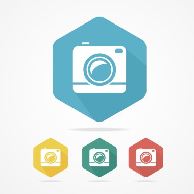 Yenilikçi fotoğraf veya Video kamera. Düz stil.