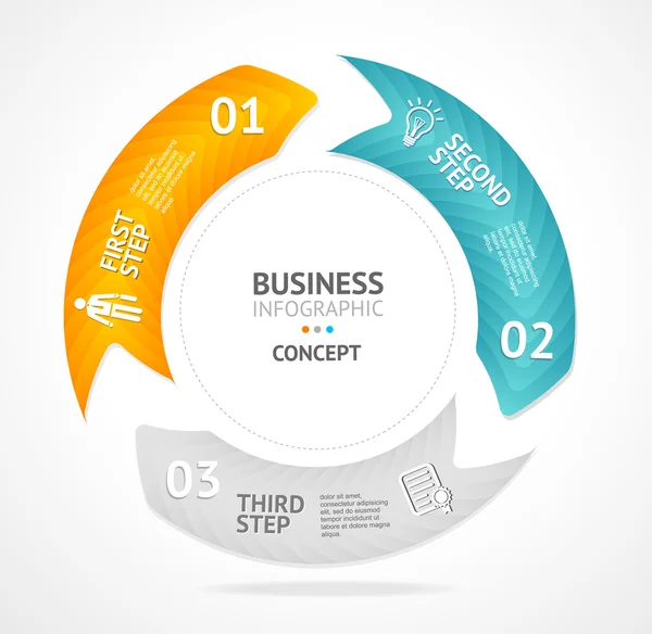 벡터 infographics 원 옵션 배너 1 2 3 — 스톡 벡터