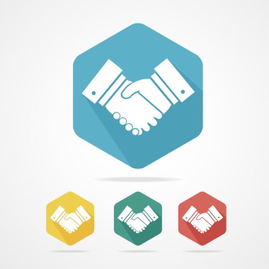 El sıkışma düz iş Icon set.