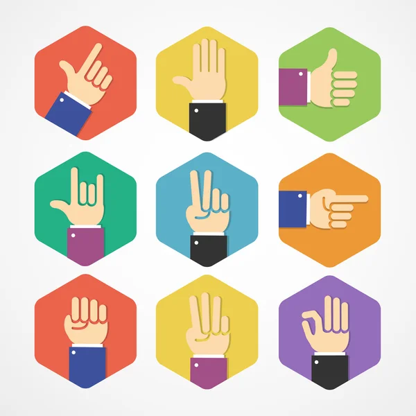 Hands Icons Set — Stock Vector