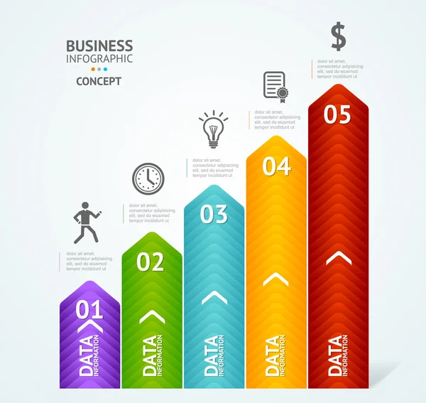 Adım adım başarı infographics resim. — Stok Vektör