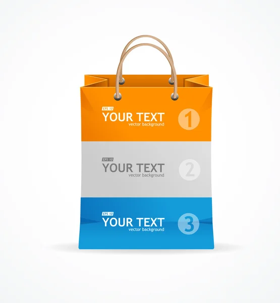 Vector paper bag like option banner. — Stock Vector