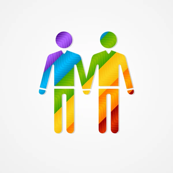 Stopy po pár mužů. LGBT karta — Stockový vektor