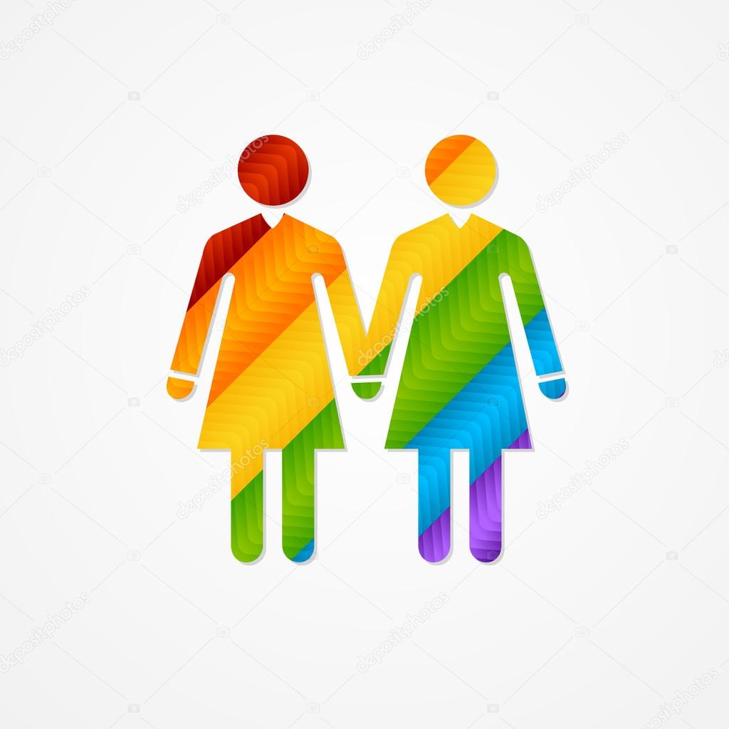 Sign of couple women. LGBT card