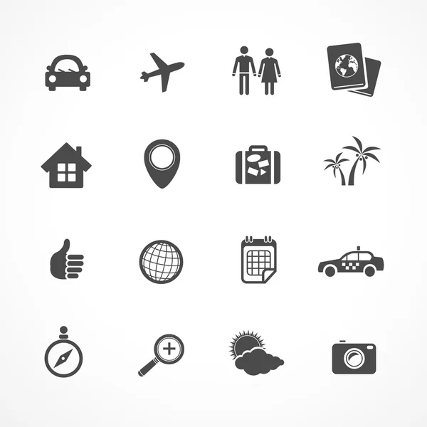 Vector Travel icons set — Stock Vector