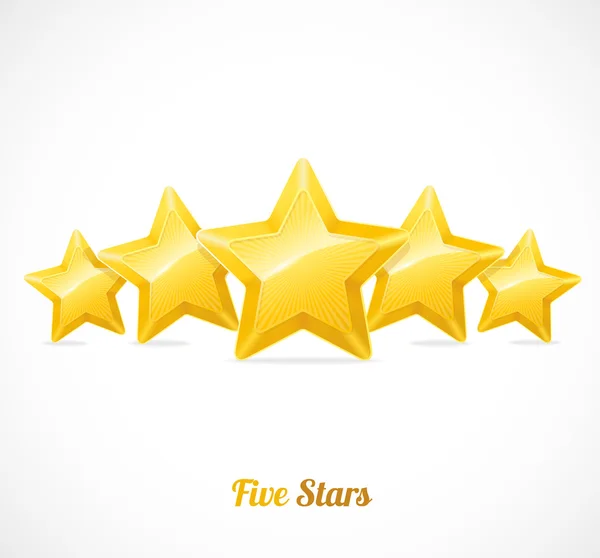 Векторний рейтинг зірки з концепцією п'яти золотих зірок Стокова Ілюстрація