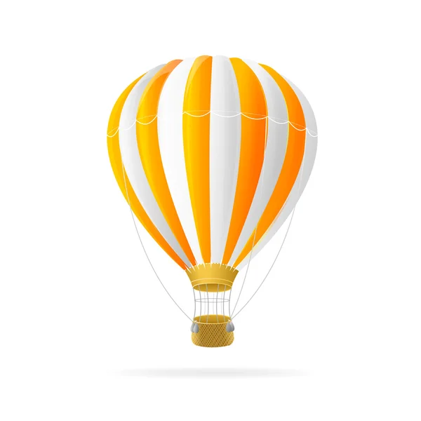 Ballon à air chaud blanc et orange vectoriel isolé — Image vectorielle