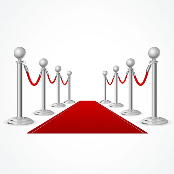 Alfombra de evento rojo vectorial aislada en blanco — Vector de stock