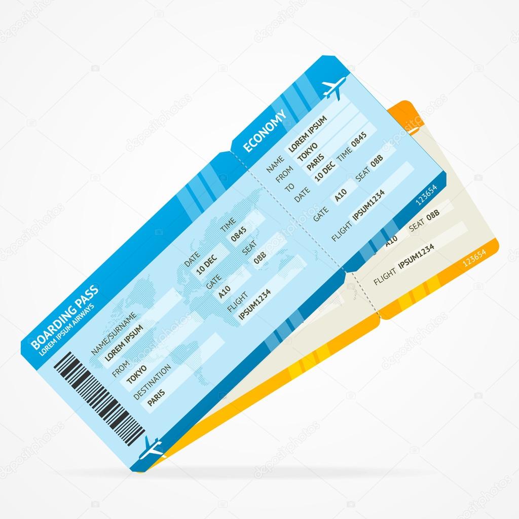 Vector Modern Airline boarding pass tickets