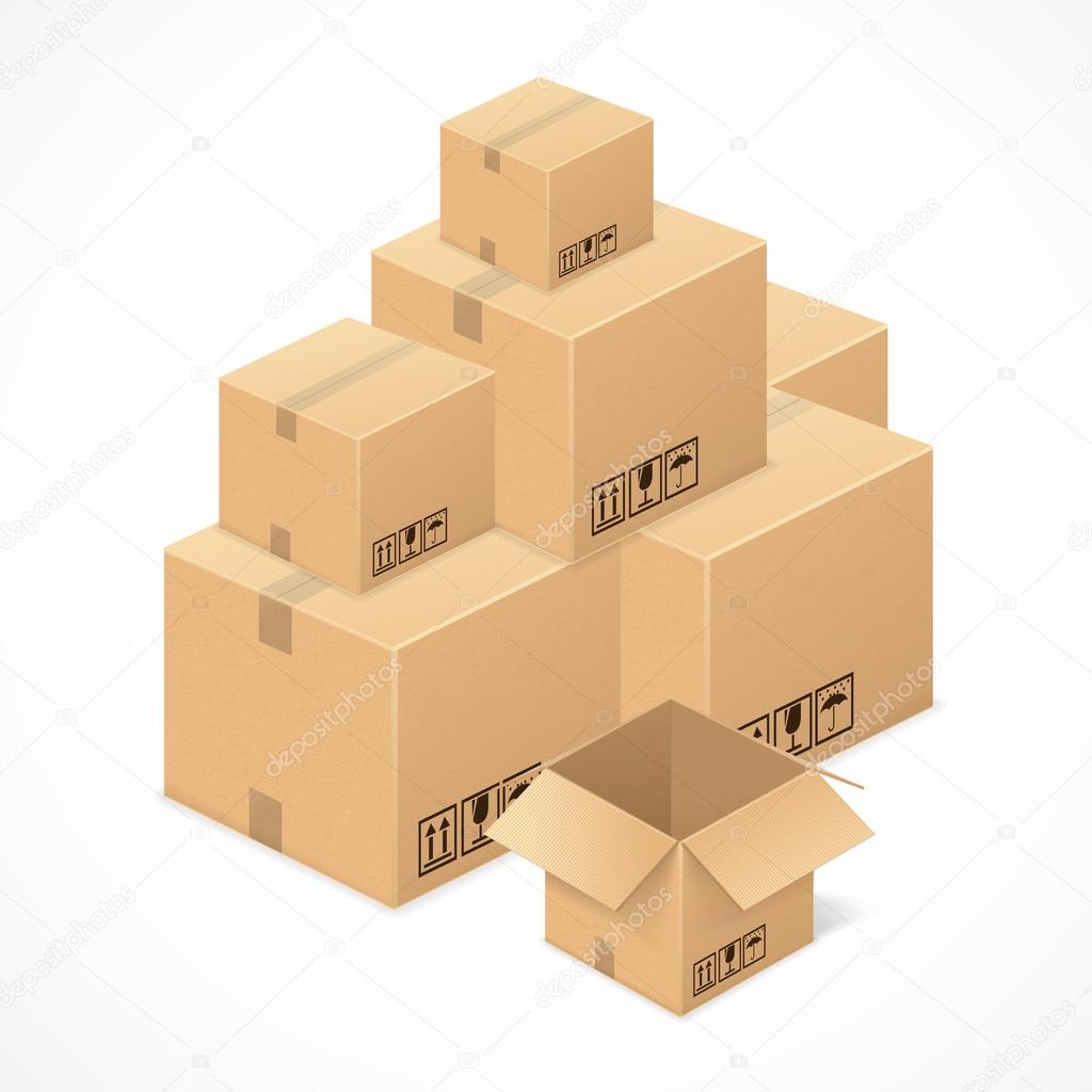 Cardboard boxes isolated on white