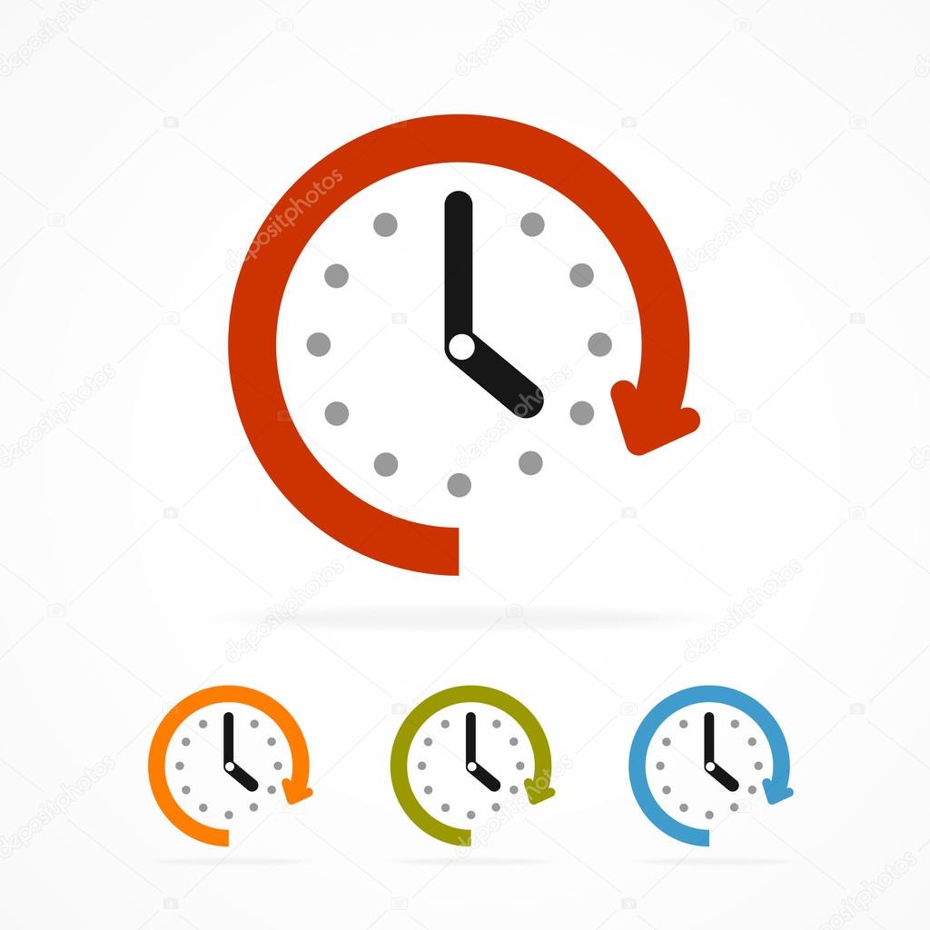 Vector color clock icon.