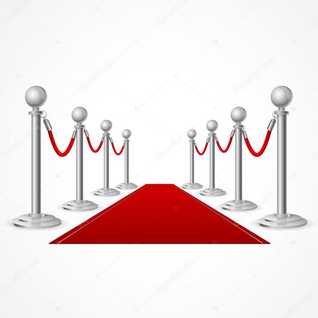 Vector red event carpet isolated on white