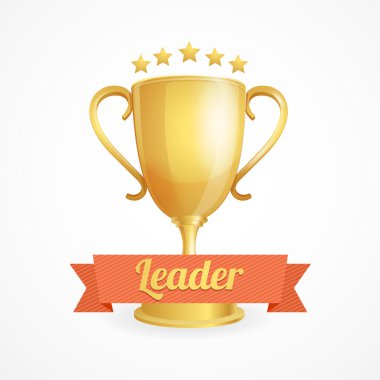 Vektör altın kazanan Kupası beyaz