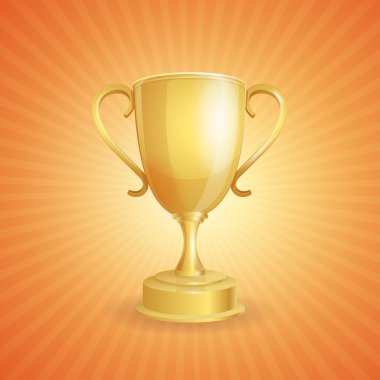Işık üzerinde vektör altın kazanan cup