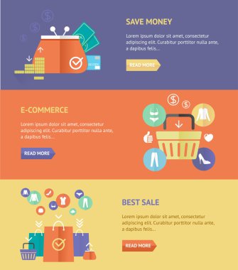 Vektör düz tasarım dijital pazarlama kavramı kartı.