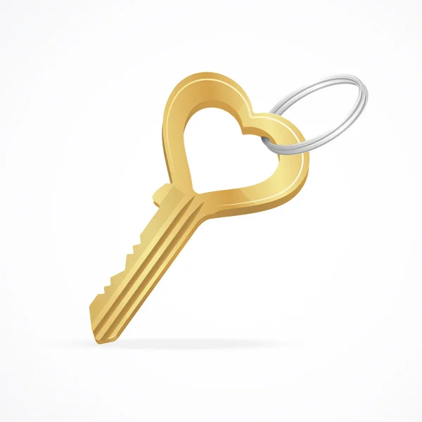 The key heart and love — Stock Vector