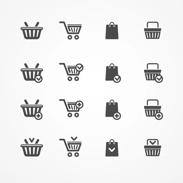 Conjunto de vectores de iconos de carrito de compras — Archivo Imágenes Vectoriales