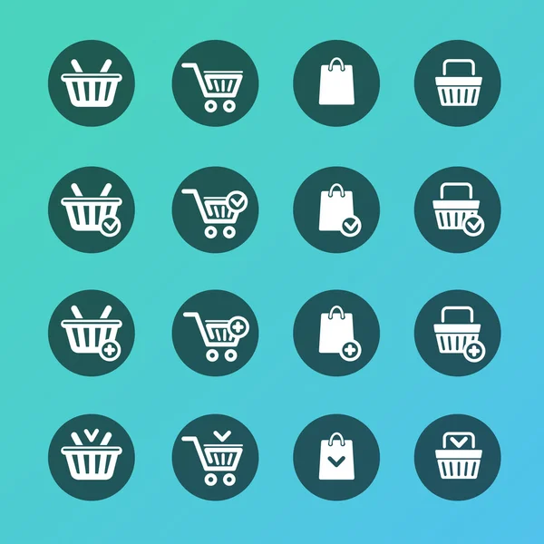 Conjunto de vectores de iconos de carrito de compras — Vector de stock