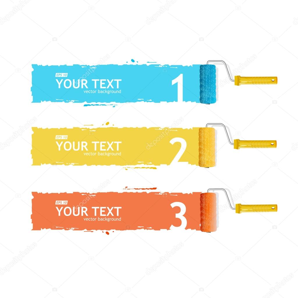 Vector roller brush for text, infographics