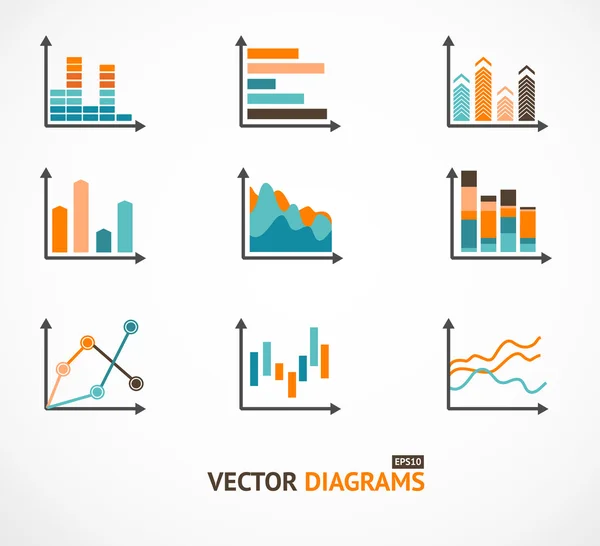 Elementi del set infografico, grafico, diagrammi . — Vettoriale Stock