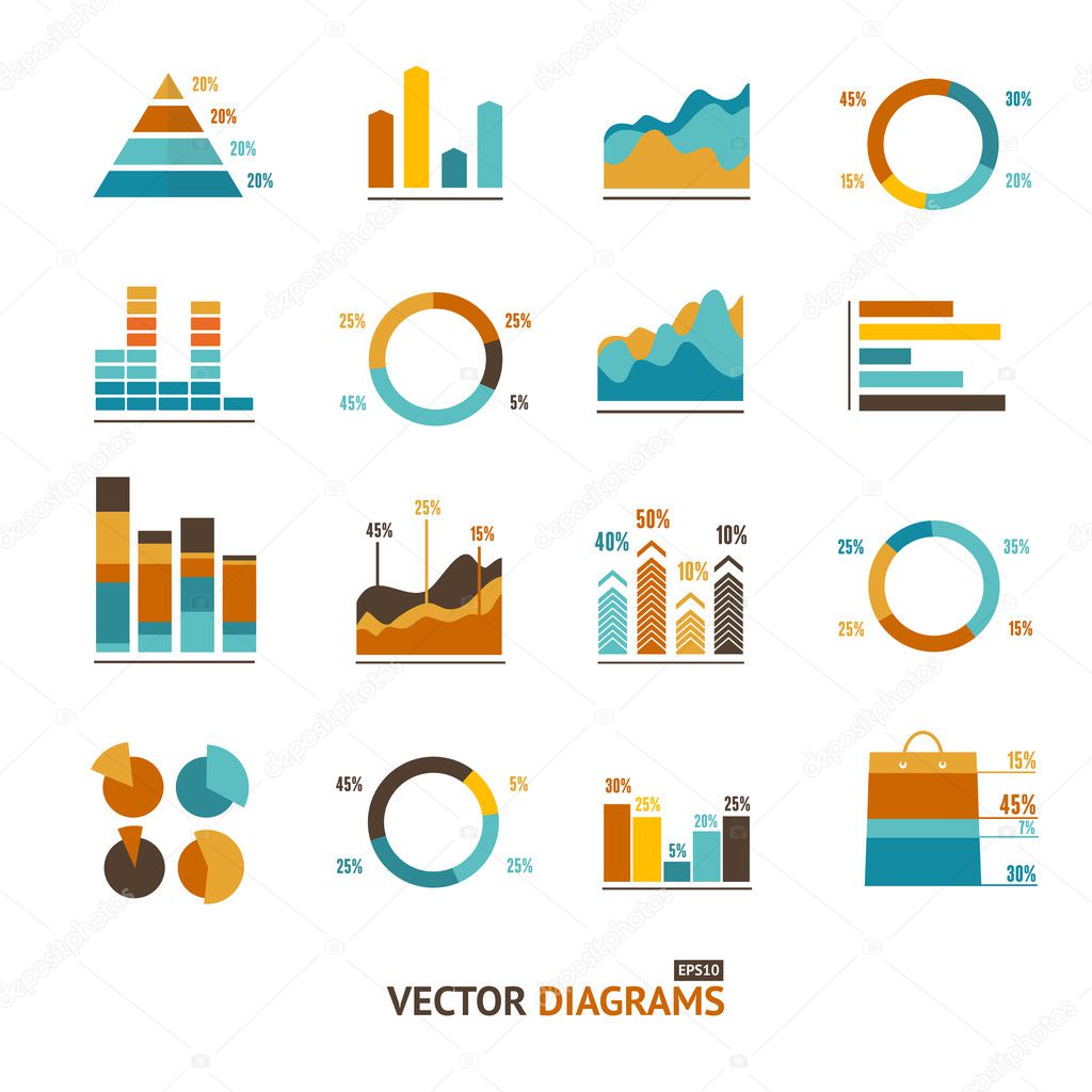 Infographic set elements, graph, diagrams.