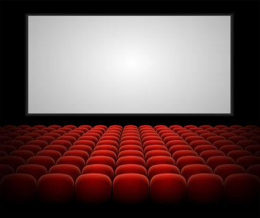 Boş ekran ile vektör sinema konser salonu