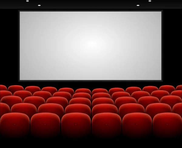 Векторна аудиторія кінотеатру з порожнім екраном — стоковий вектор