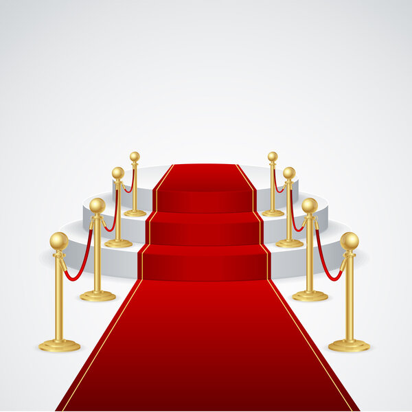 Vector podium with red carpet