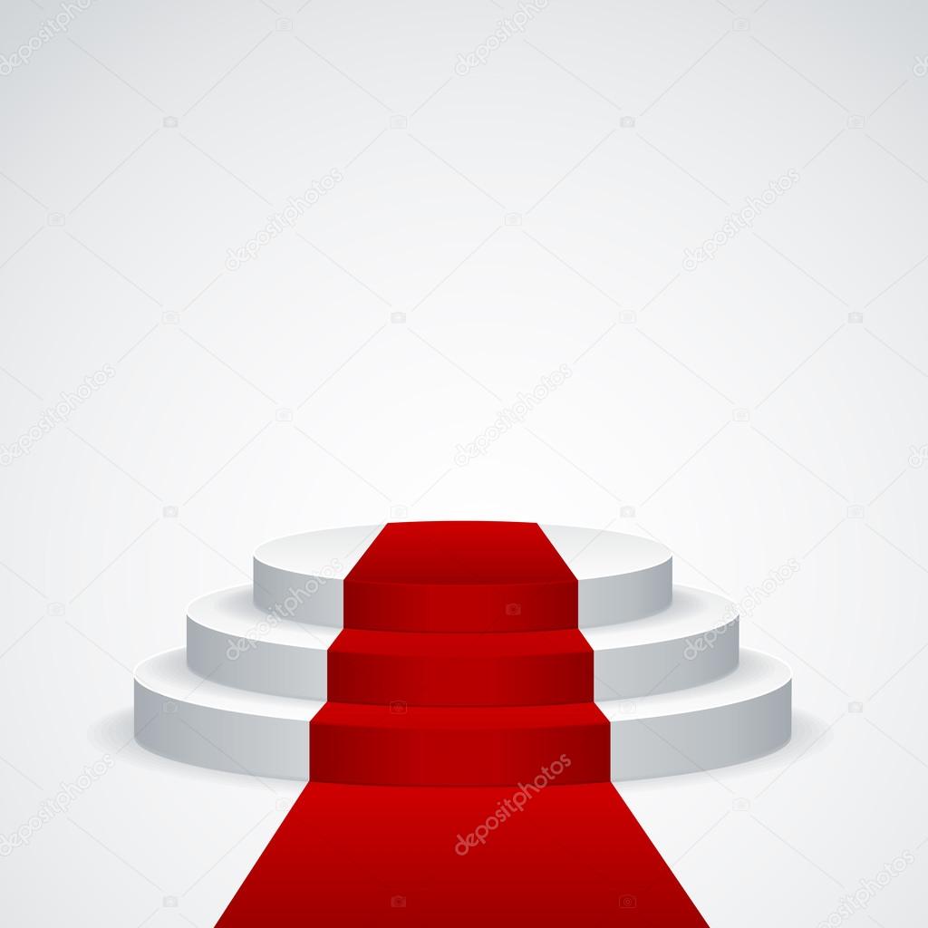 Vector podium with red carpet