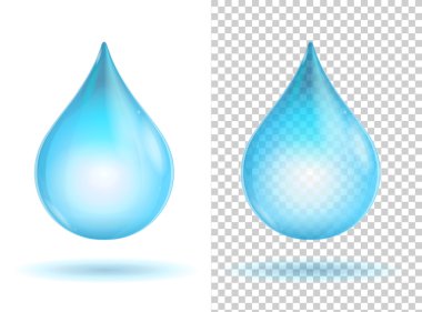 Vektör su şeffaf damla
