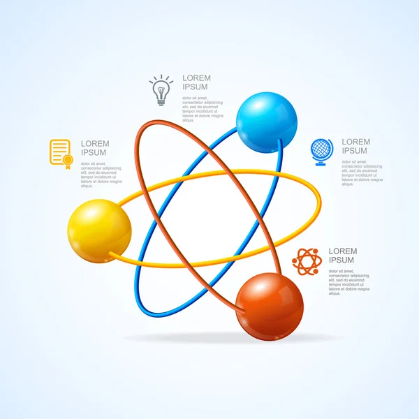 Infograficzny atom wektora — Wektor stockowy