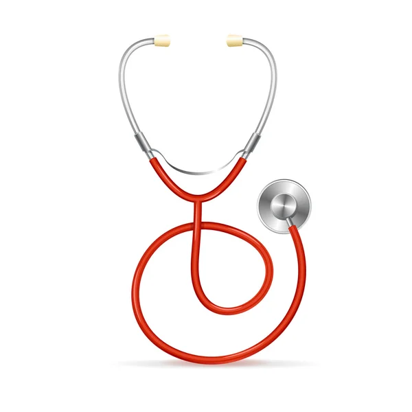 Vektör kırmızı stetoskop — Stok Vektör