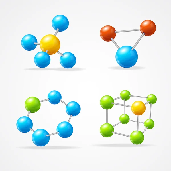 Векторный набор молекул — стоковый вектор
