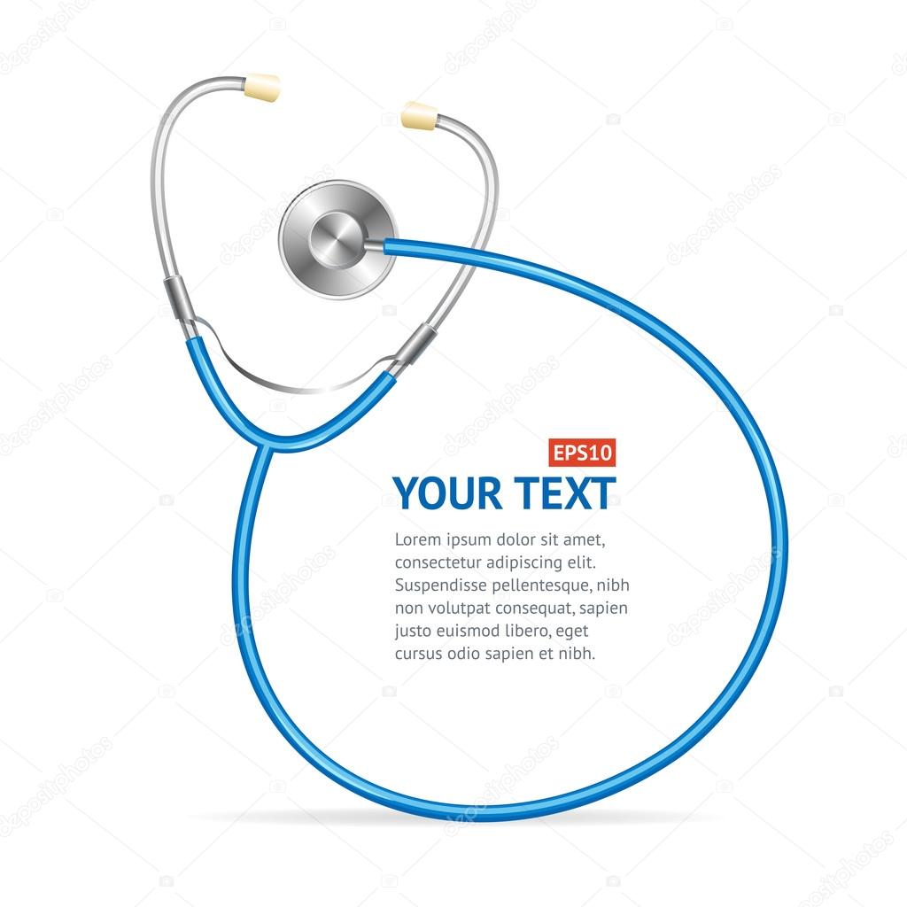Vector blue Stethoscope with place for text.