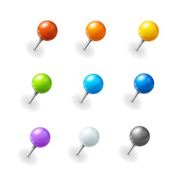 Vektör pushpins set