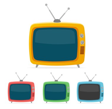 Vektör retro tv set. Düz tasarım