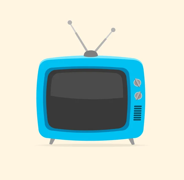 Vektör mavi retro tv düz tasarım