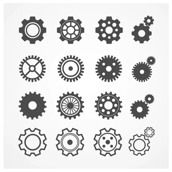 Vector gear icon set. Flat Design — Stock Vector