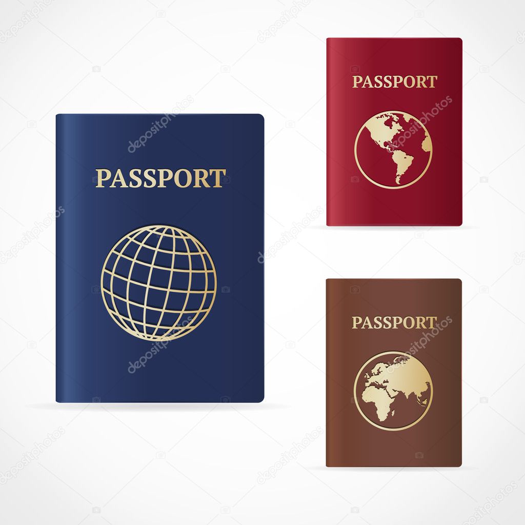Vector passport set. Flat Design