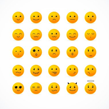 vektör gülümseme Icon set.