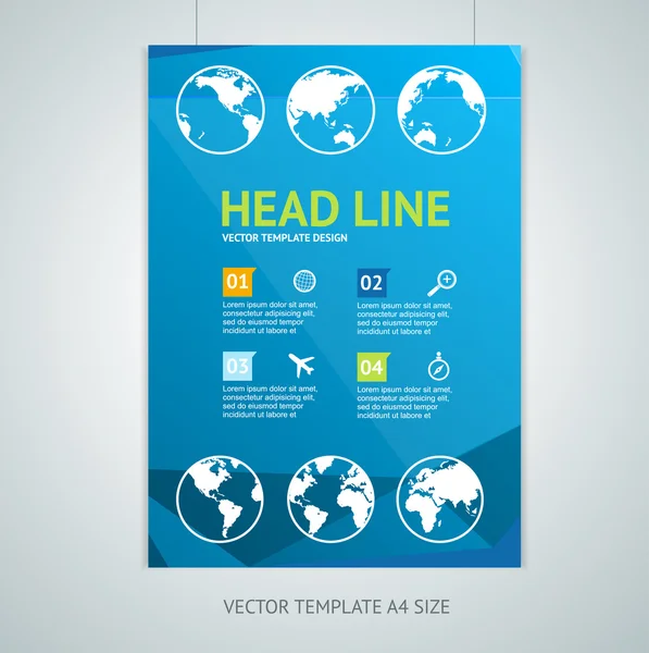 Plantillas de diseño de folleto de mapas vectoriales — Vector de stock