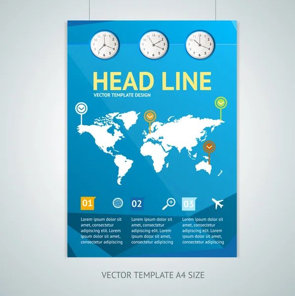 Plantillas de diseño de folleto de mapas vectoriales — Vector de stock