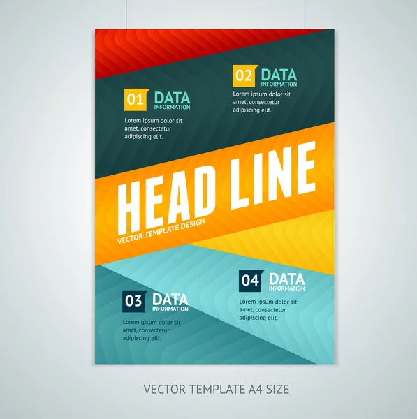 Vector geometriska linjer broschyr flygblad designmallar — Stock vektor