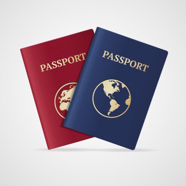 Vektör pasaport set. Düz tasarım