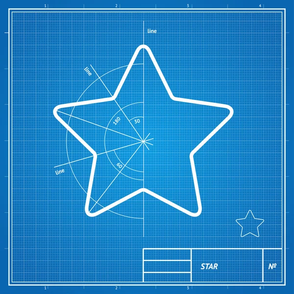 Tarjeta estrella Vector blueprint . — Archivo Imágenes Vectoriales