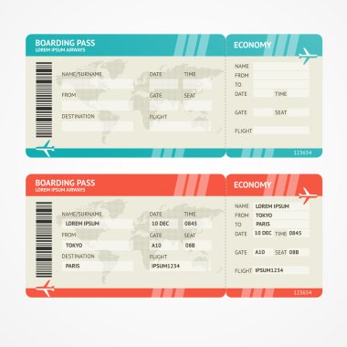 Vector Airplane tickets. clipart
