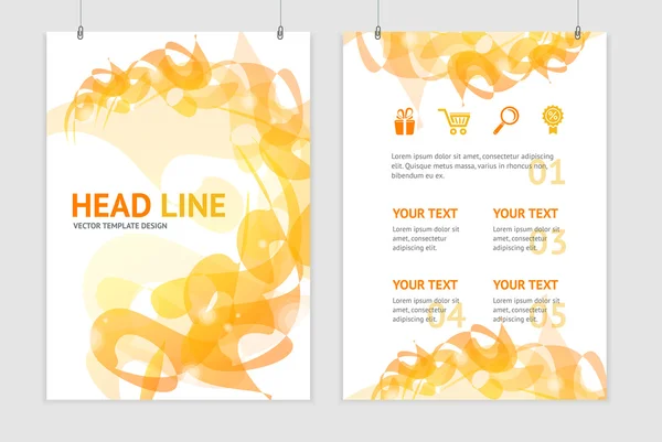 Vetor abstrato laranja geométrica brochura folheto modelos de design —  Vetores de Stock